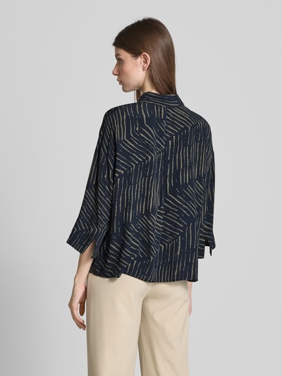 OPUS Relaxed Fit Hemdbluse aus Viskose Modell 'Fiana palm leaves' Dunkelblau 5