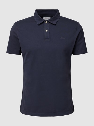 s.Oliver RED LABEL Poloshirt aus Baumwolle mit Label-Detail Marine 2