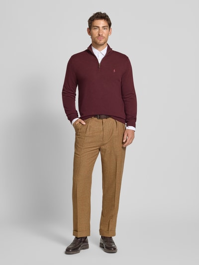 Polo Ralph Lauren Stoffen broek met bandplooien Donkerbruin - 1