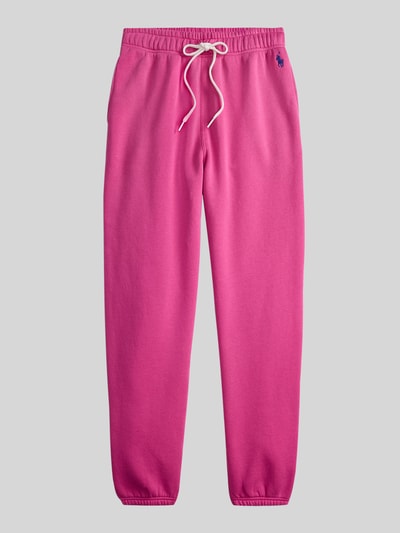 Produktfoto, Comfort Fit Sweatpants aus reiner Baumwolle von Polo Ralph Lauren, pink, unifarben, elastische Bündchen, Tunnelzug, Logo-Stitching, Sweatstoff