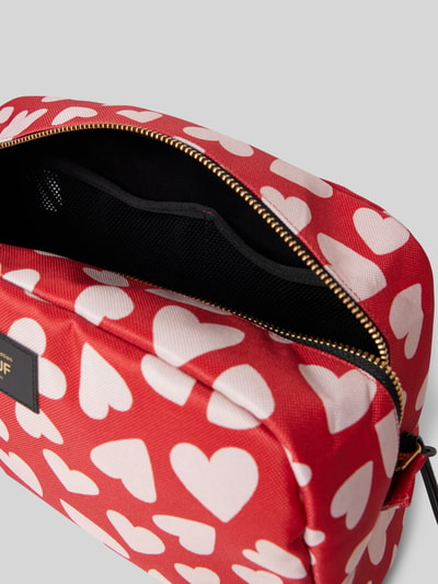 WOUF Make-uptasje in rood met all-over motief, model 'Amore' Rood - 3