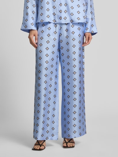 MM by Max Mara Zijden broek van pure Zijde model 'LADATTI' Lichtblauw - 4