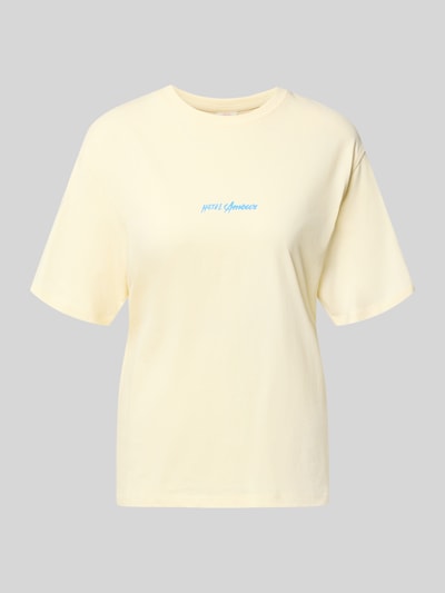 Selected regular fit T-shirt van puur katoen model 'VIGGA' Lichtgeel - 2
