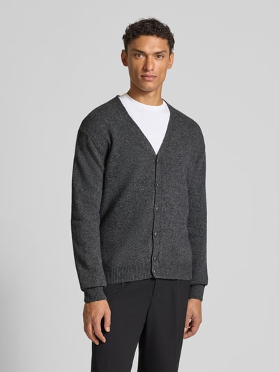 Casual Friday Kurtka z dzianiny z dekoltem w serek model ‘KARL’ Średnioszary 4