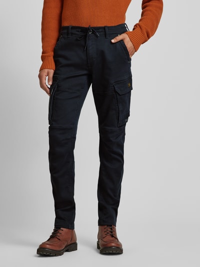 PME Legend Tapered fit cargobroek met tunnelkoord Marineblauw - 4