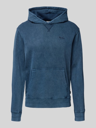 Pepe Jeans Hoodie met labelstitching, model 'Silverton' Donkerblauw - 2