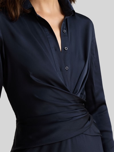 Lauren Ralph Lauren Fließendes Abendkleid in Wickel-Optik Blau 3