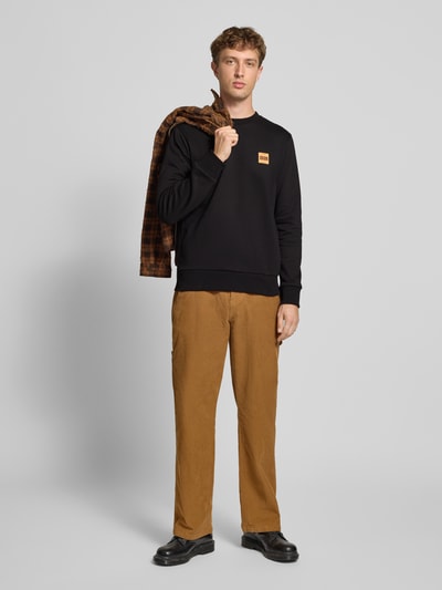 Jack & Jones Sweatshirt met labelprint, model 'BRANDY' Zwart - 1