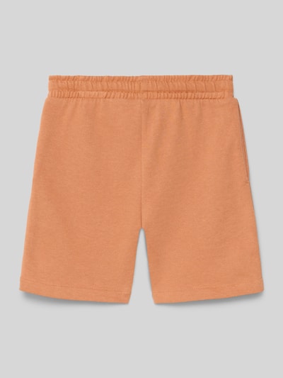 Productfoto, Shorts met elastische band en steekzakken van Blue Seven, puur katoen, regular fit, bandwijdte maat 116: 29 cm, binnenbeenlengte maat 116: 12 cm, effen oranje, zachte stof, rechte pijpen