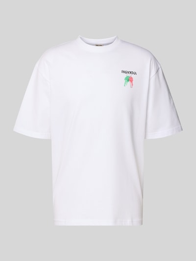 Produktfoto, Boxy Fit T-Shirt aus reiner Baumwolle Modell 'FRED ESCAPE' von Only & Sons, biały, krój boxy fit, motyw nadruk, jersey