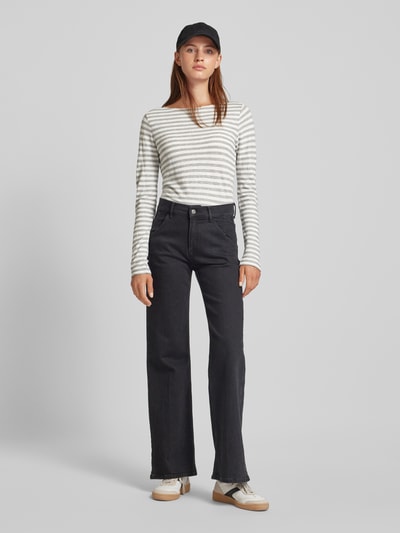 Marc O'Polo Longsleeve mit U-Boot-Ausschnitt Hellgrau Melange 1