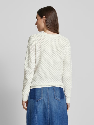 FREE/QUENT Strickpullover mit gerippten Abschlüssen Modell 'Dodo' Offwhite 5