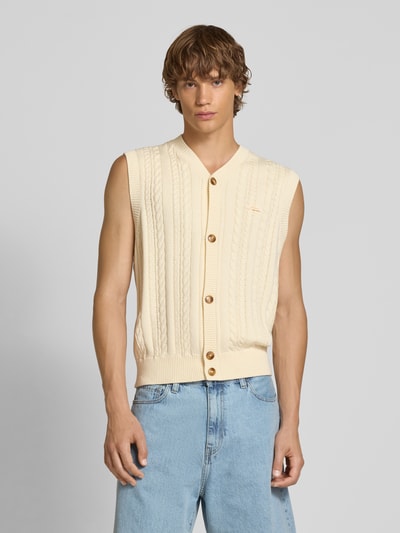 BLKVIS Mouwloos vest met kabelpatroon Offwhite - 4