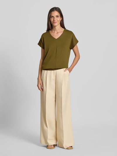 Soyaconcept T-Shirt mit V-Ausschnitt Modell 'BANU' Khaki 1