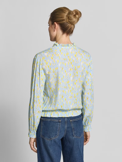 Emily Van den Bergh Regular Fit Bluse aus reiner Viskose mit elastischen Abschlüssen Hellblau 5