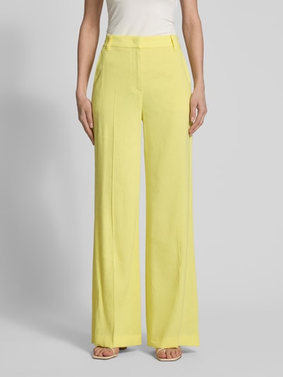 Marc Cain Wide Fit Stoffhose aus Leinen-Mix Gelb 4