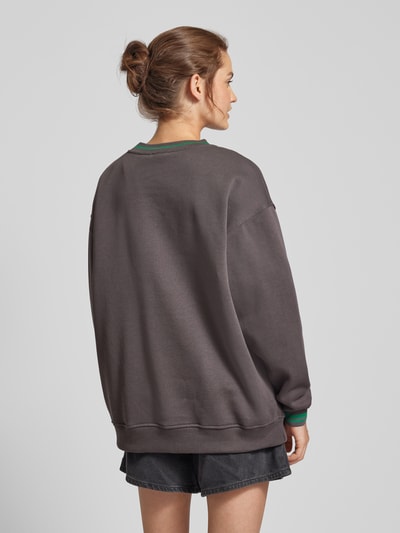 Only Oversized sweatshirt met statementstitching, model 'NIA' Antraciet - 5