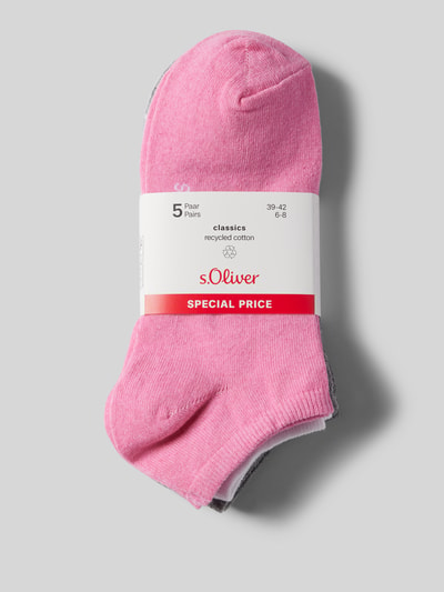 s.Oliver RED LABEL Sneakersocken mit Stretch-Anteil im 5er-Pack Rosa Melange 3