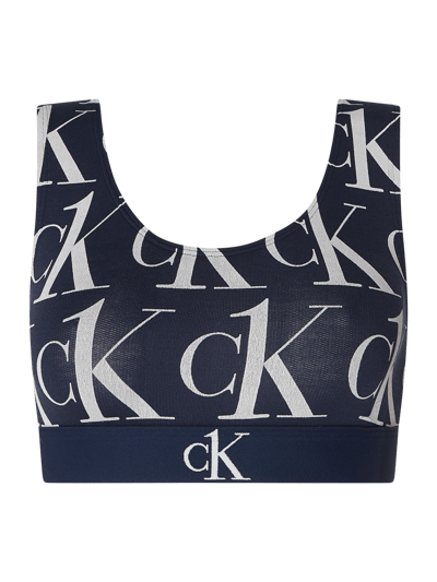 CK One Bustier mit Logo-Muster  Dunkelblau 1