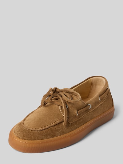 Copenhagen Slipper mit Schnürverschluss Modell 'Suede' Mittelbraun 1