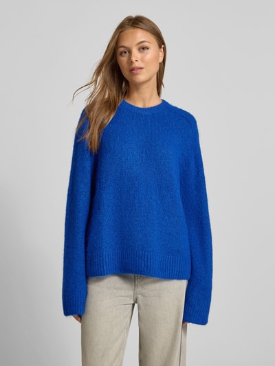 Jake*s Casual Sweter z dzianiny o kroju oversized z prążkowanymi wykończeniami Niebieski 4