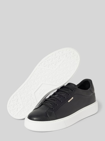 Antony Morato Leren sneakers met labeldetail, model 'ARTEM IN TUMBLED LEATHER' Zwart - 3