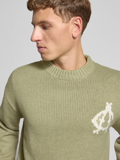 ANOTHER COTTON LAB Strickpullover mit Stehkragen Hellgruen 3