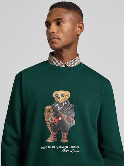 Polo Ralph Lauren Sweatshirt met labelprint Donkergroen - 3