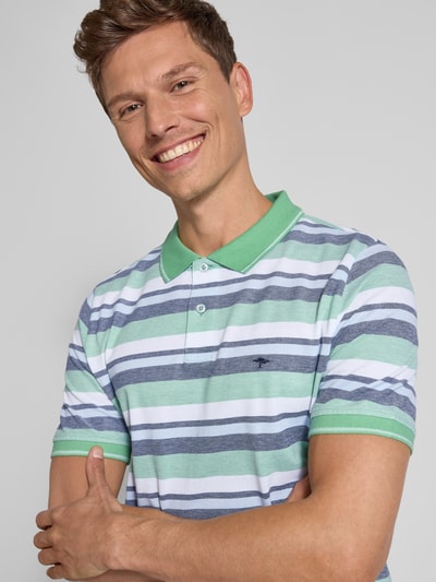 Fynch-Hatton Regular Fit Poloshirt mit Label-Stitching Hellgruen 3
