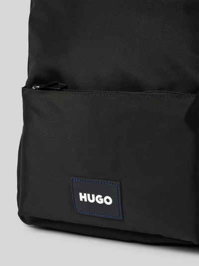 Hugo Blue Rucksack mit Label-Badge Modell 'Tadd' Black 3