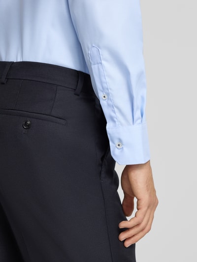 ETERNA Comfort fit zakelijk overhemd van katoen met kentkraag Bleu - 3