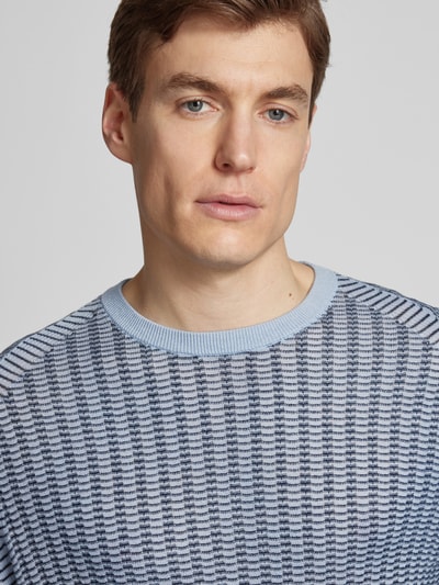 Emporio Armani Strickpullover mit Strukturmuster Hellblau 3