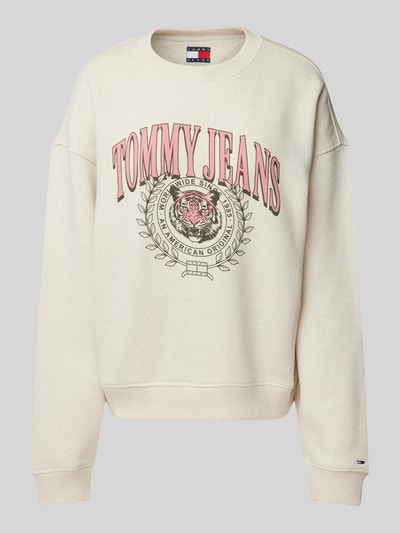 Tommy Jeans Sweatshirt mit Label-Print Offwhite 1