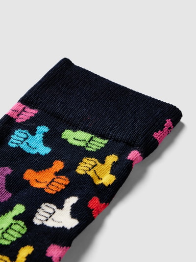 Happy Socks Socken mit Allover-Muster Modell 'Thumbs Up' Marine 2