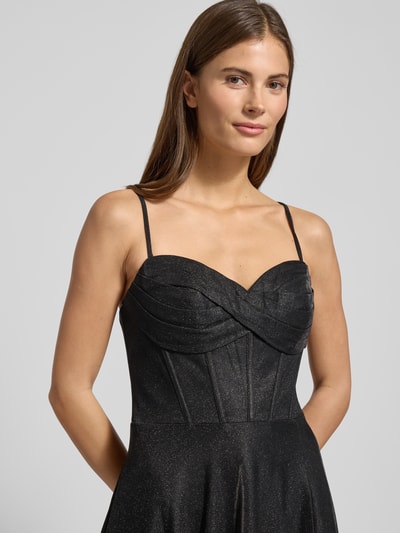 LUXUAR FASHION Sukienka wieczorowa z dekoltem w kształcie serca Czarny 3