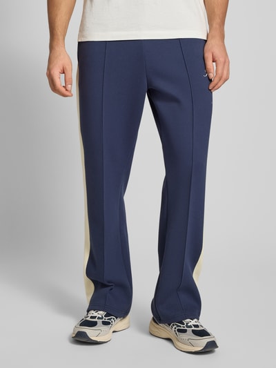 KARL KANI Sweatpants met lengtenaden en labelprint Donkerblauw - 4