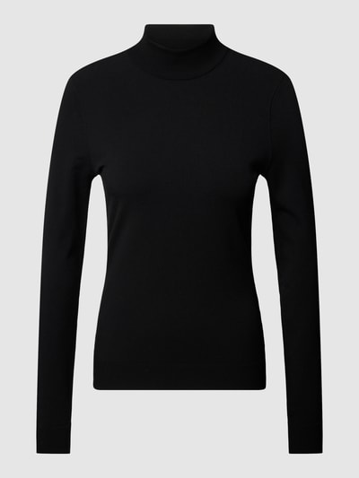 Marc Cain Gebreide pullover met opstaande kraag, model 'ADDITIONS' Zwart - 2