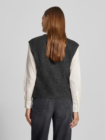 Neo Noir Mouwloos vest met kapmouwen, model 'Everest' Middengrijs - 5