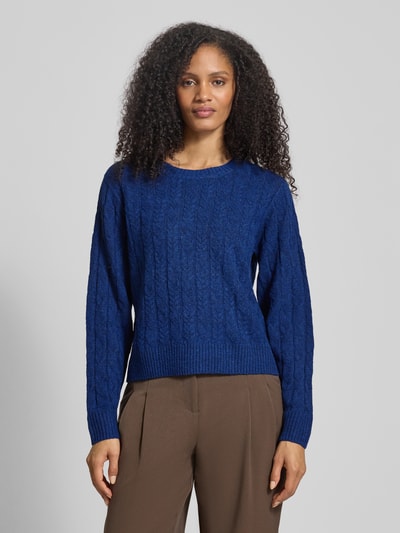 VERO MODA Regular fit gebreide pullover met kabelpatroon, model 'ARIES' Koningsblauw - 4