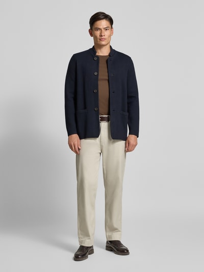 Emporio Armani Leinensakko mit Knopfleiste Marine 1