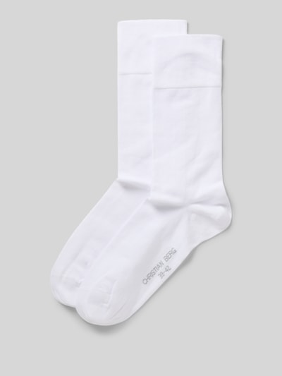 Christian Berg Men Socken mit Label-Print im 2er-Pack Weiss 1