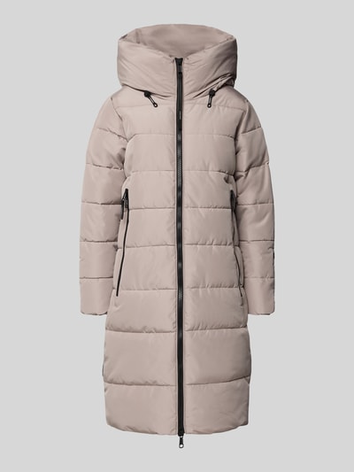 khujo Regular fit gewatteerde lange jas met gevoerde opstaande kraag, model Jilia' Beige - 2