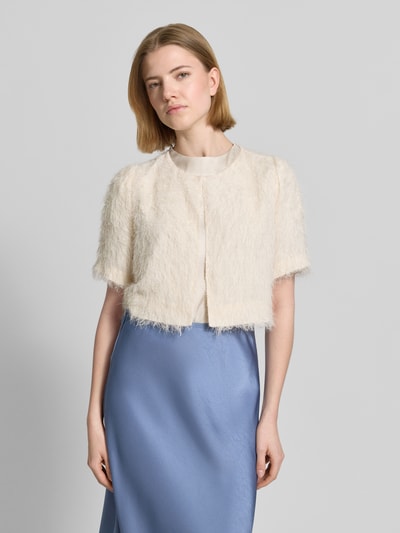 s.Oliver BLACK LABEL Regular Fit Bolero mit feinen Fransen Beige 4