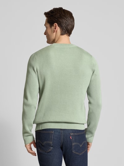 Lindbergh Relaxed Fit Strickpullover mit Rundhalsausschnitt Gruen 5