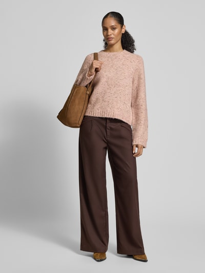 Vero Moda Sweter z dzianiny o kroju regular fit z dodatkiem wełny model ‘INGRID’ Jasnoróżowy melanż 1