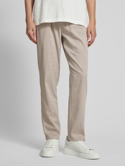Les Deux Tapered Fit Stoffhose mit Leinen-Anteil Modell 'Como' Sand 4