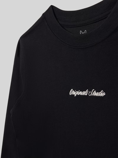 Jack & Jones Sweatshirt met labelstitching, model 'NORREBRO' Zwart - 2