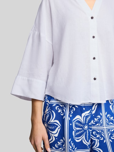 Tom Tailor Oversize Bluse aus Leinen-Viskose-Mix Weiss 3