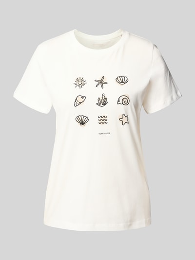 Tom Tailor T-shirt o kroju regular fit z czystej bawełny Biały 2