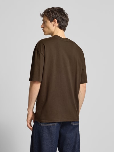 Pegador Oversized T-shirt met labelstitching Donkerbruin - 5